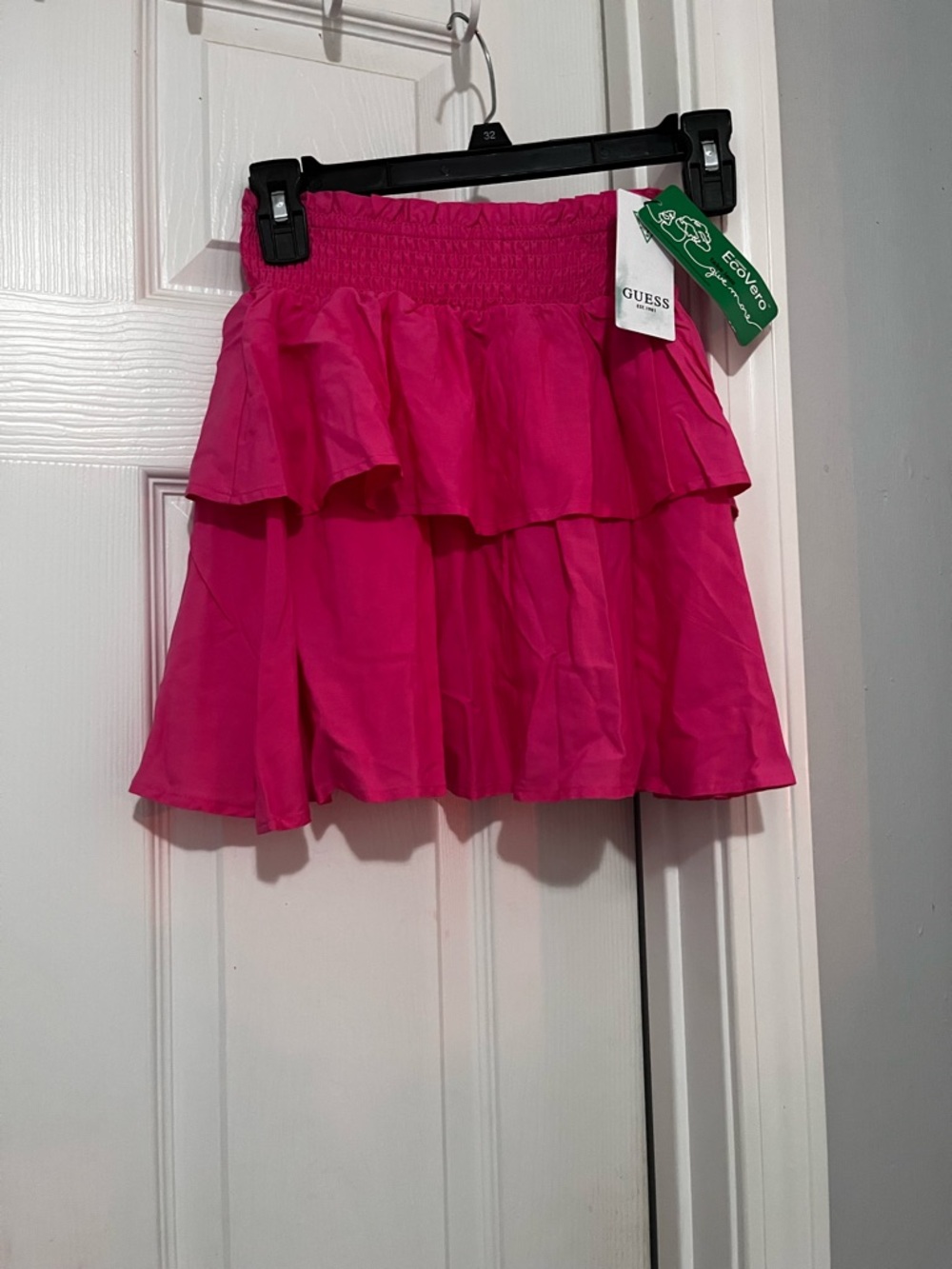 GUESS Hot Pink Ruffled Mini Skirt